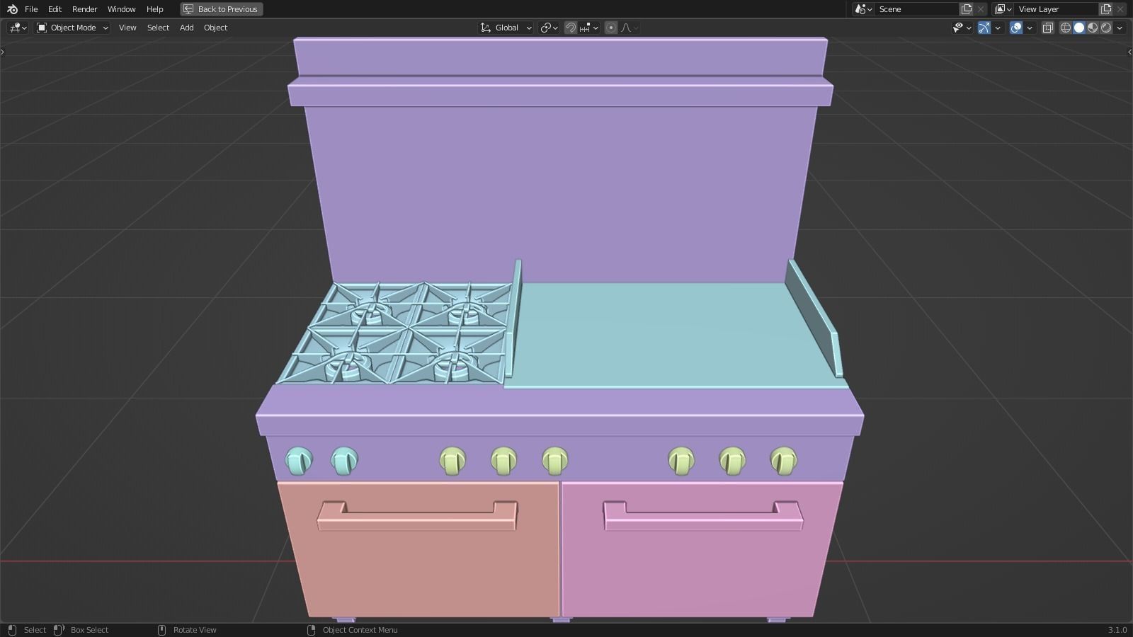 Kitchen range stove  3D model_12