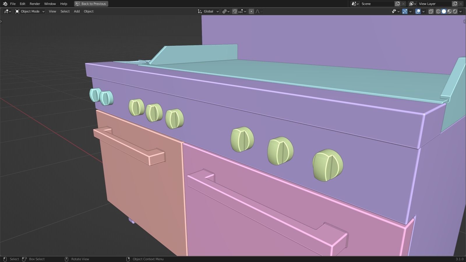Kitchen range stove  3D model_8