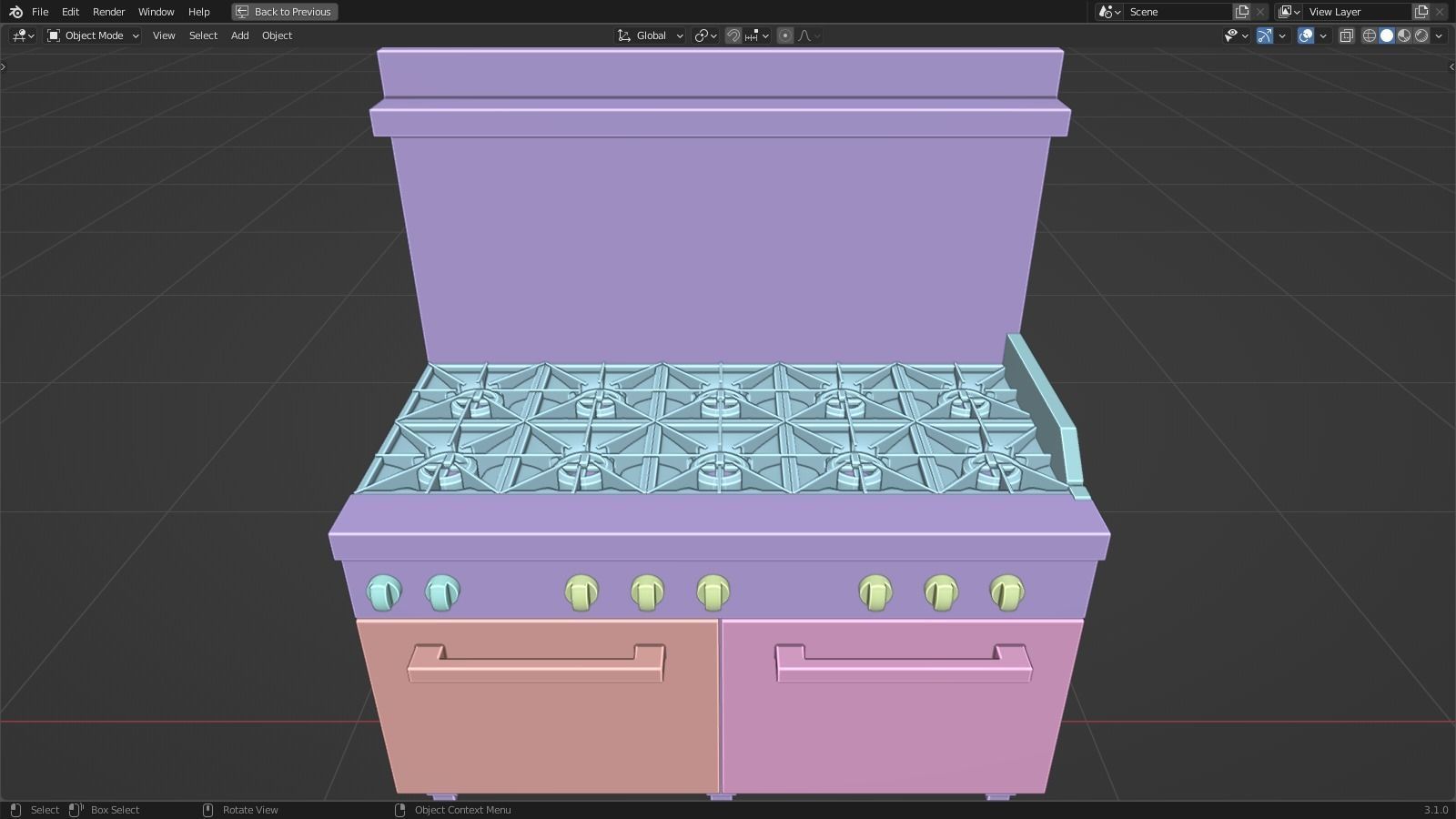 Kitchen range stove  3D model_15
