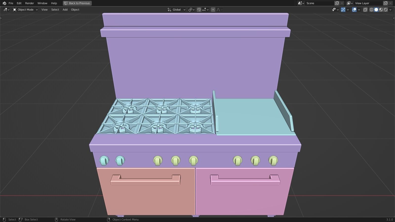 Kitchen range stove  3D model_13