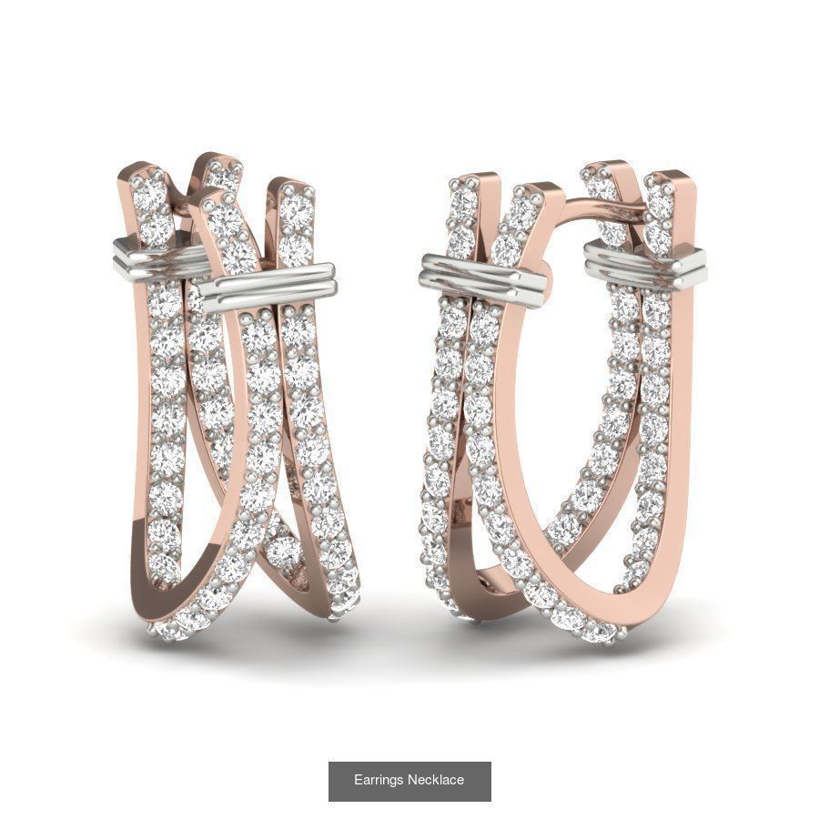 171 Women Long Earring 3dm STL Render Detail Bulk Collection _106