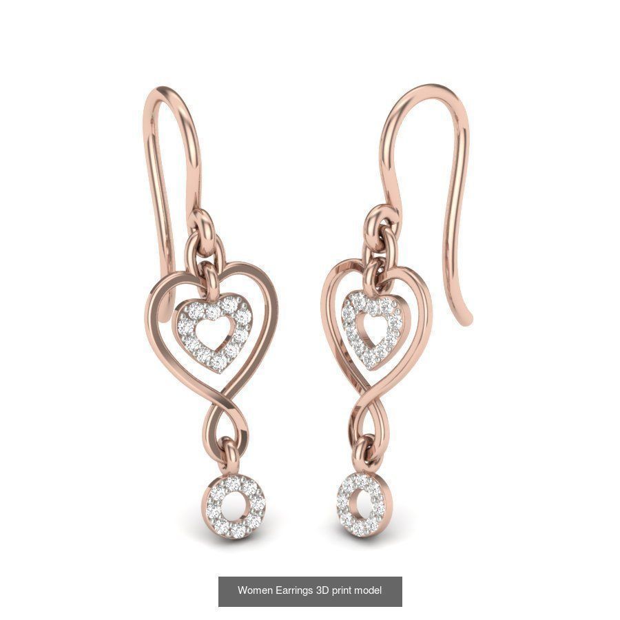 171 Women Long Earring 3dm STL Render Detail Bulk Collection _91