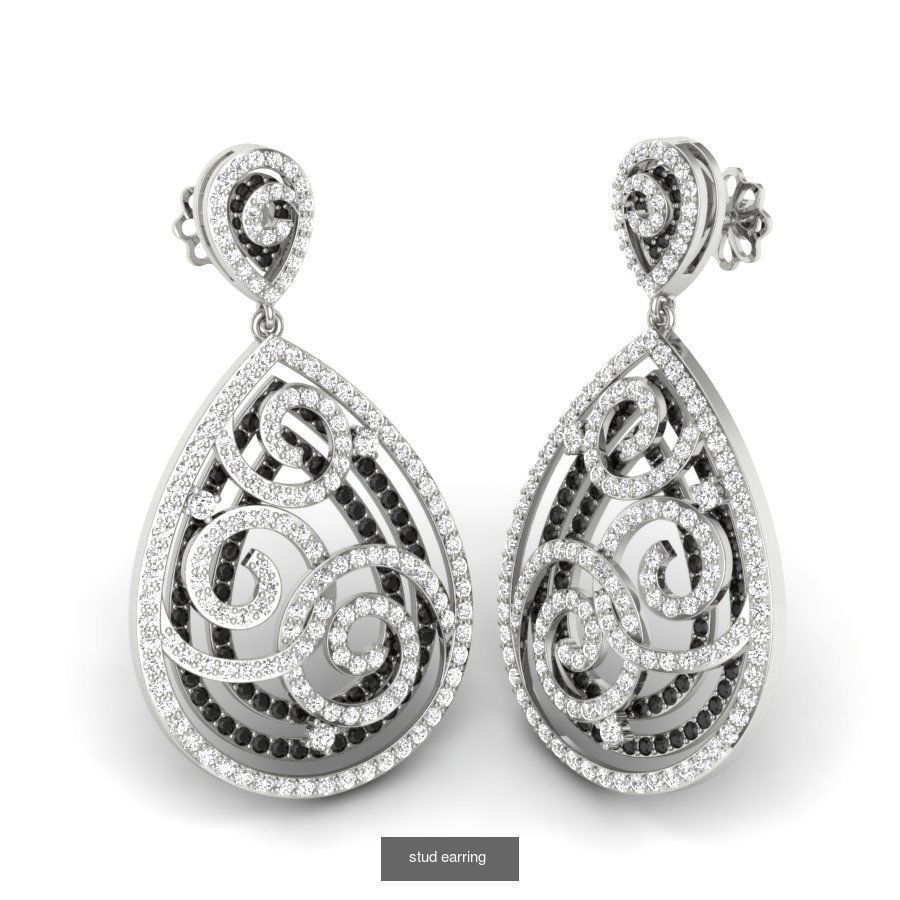 171 Women Long Earring 3dm STL Render Detail Bulk Collection _200