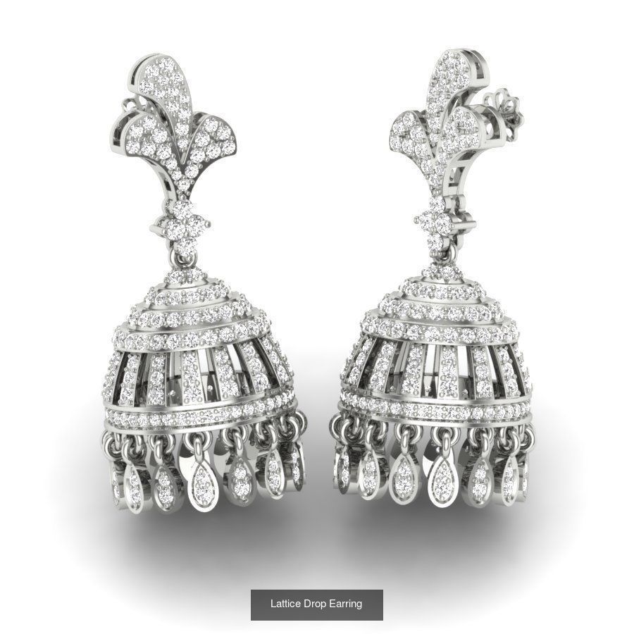 171 Women Long Earring 3dm STL Render Detail Bulk Collection _196