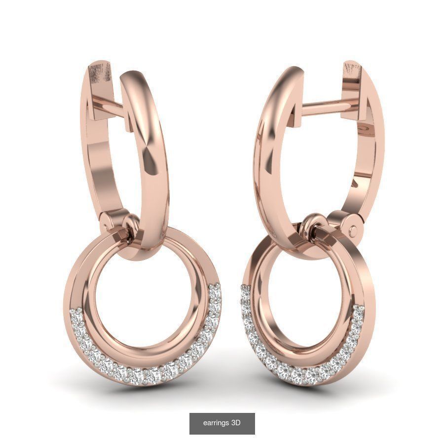 171 Women Long Earring 3dm STL Render Detail Bulk Collection _73