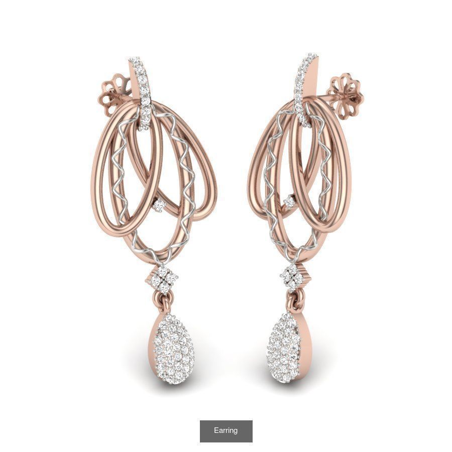 171 Women Long Earring 3dm STL Render Detail Bulk Collection _107