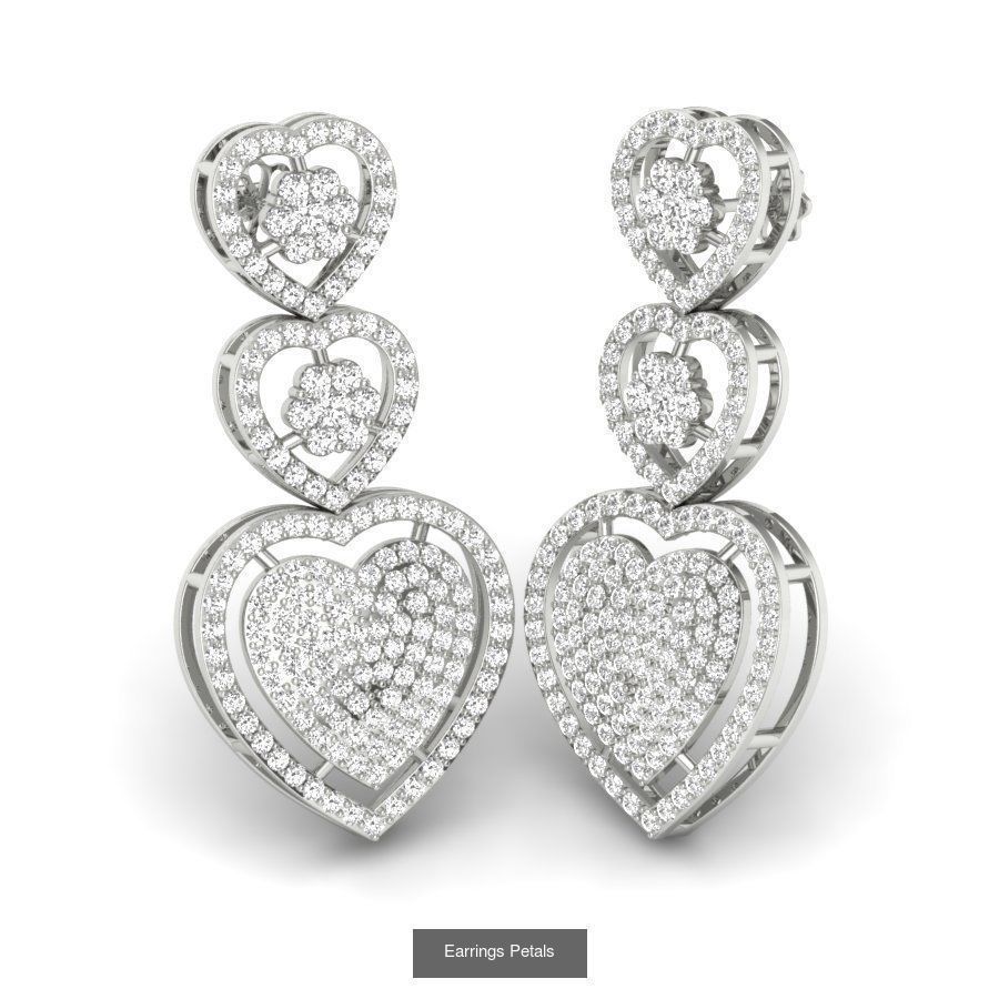 171 Women Long Earring 3dm STL Render Detail Bulk Collection _177