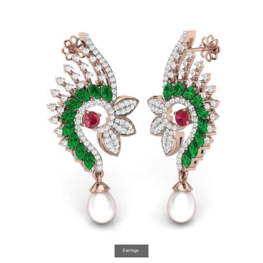 171 Women Long Earring 3dm STL Render Detail Bulk Collection _171