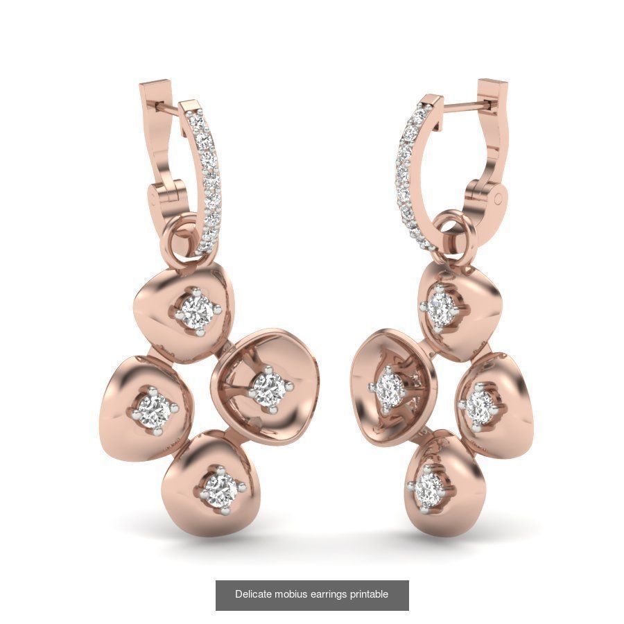 171 Women Long Earring 3dm STL Render Detail Bulk Collection _83