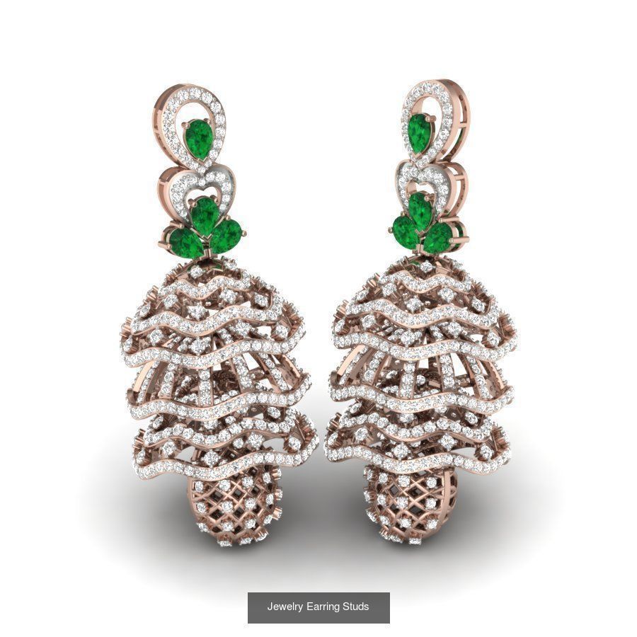 171 Women Long Earring 3dm STL Render Detail Bulk Collection _155