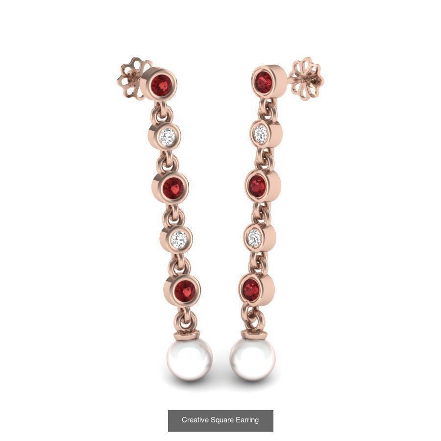 171 Women Long Earring 3dm STL Render Detail Bulk Collection _98