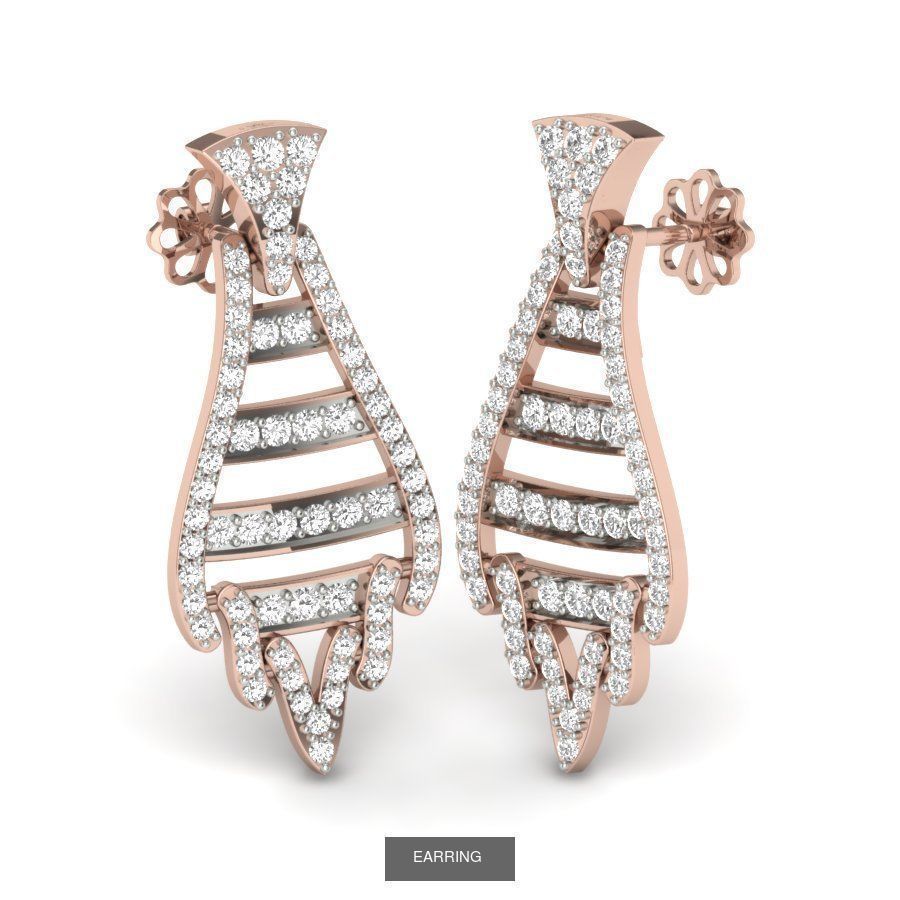 171 Women Long Earring 3dm STL Render Detail Bulk Collection _136