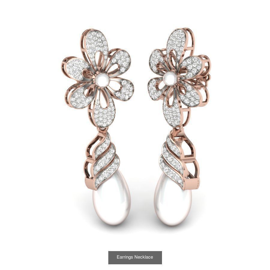 171 Women Long Earring 3dm STL Render Detail Bulk Collection _164