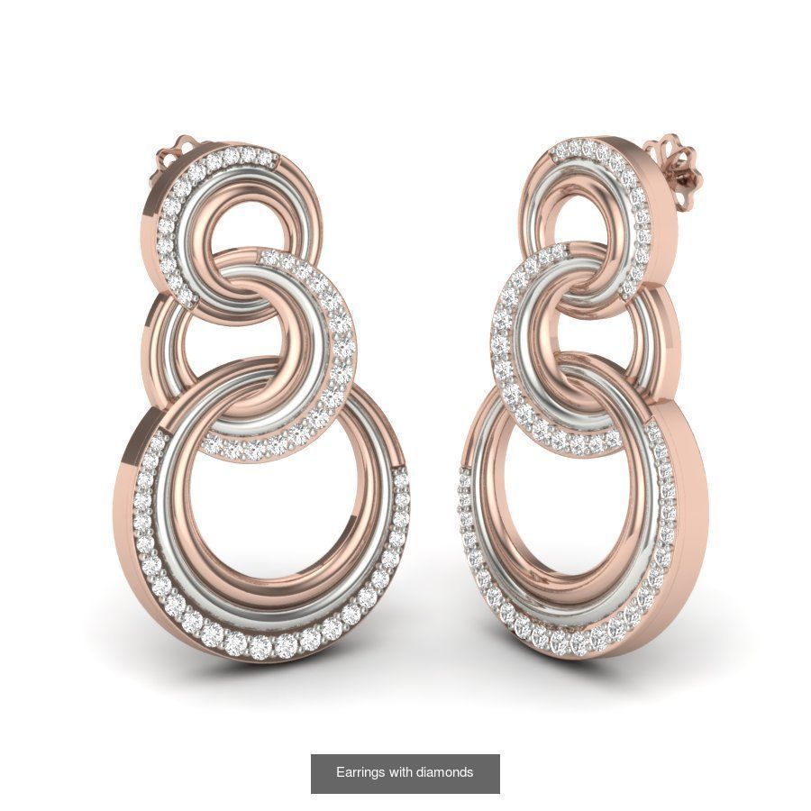 171 Women Long Earring 3dm STL Render Detail Bulk Collection _135