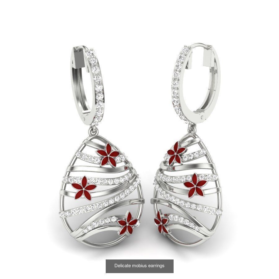 171 Women Long Earring 3dm STL Render Detail Bulk Collection _185