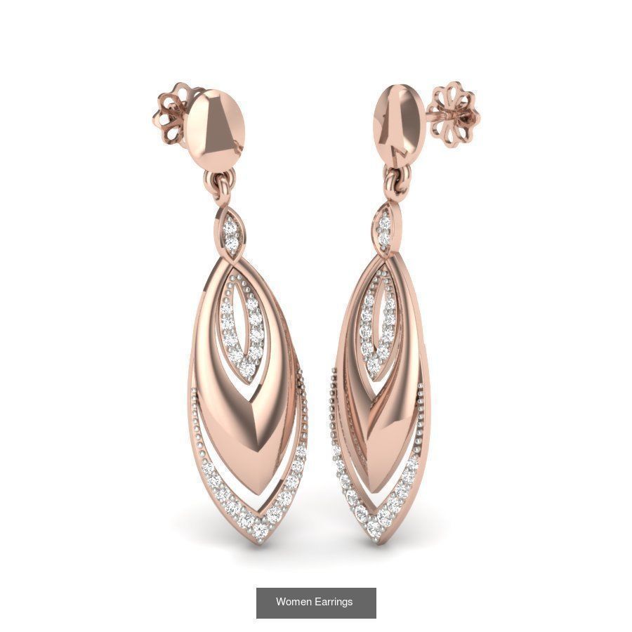 171 Women Long Earring 3dm STL Render Detail Bulk Collection _132