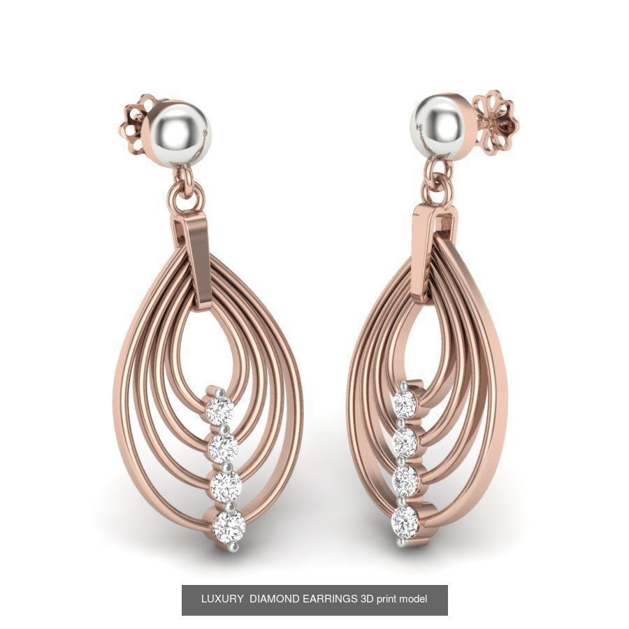171 Women Long Earring 3dm STL Render Detail Bulk Collection _90