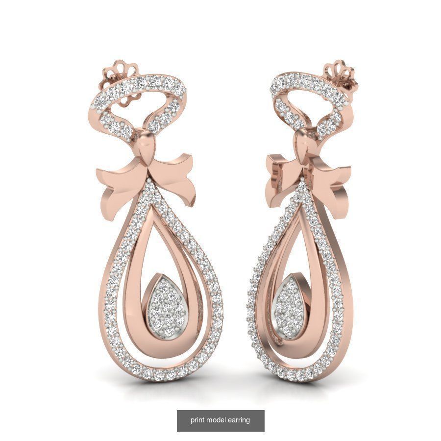 171 Women Long Earring 3dm STL Render Detail Bulk Collection _70