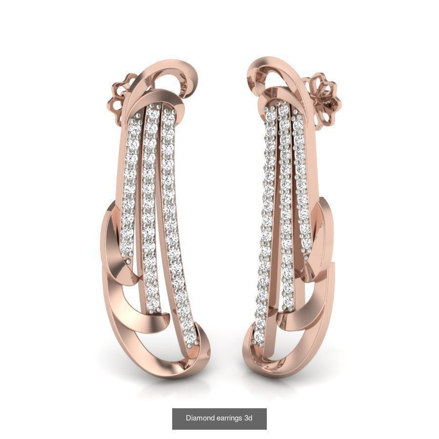 171 Women Long Earring 3dm STL Render Detail Bulk Collection _65