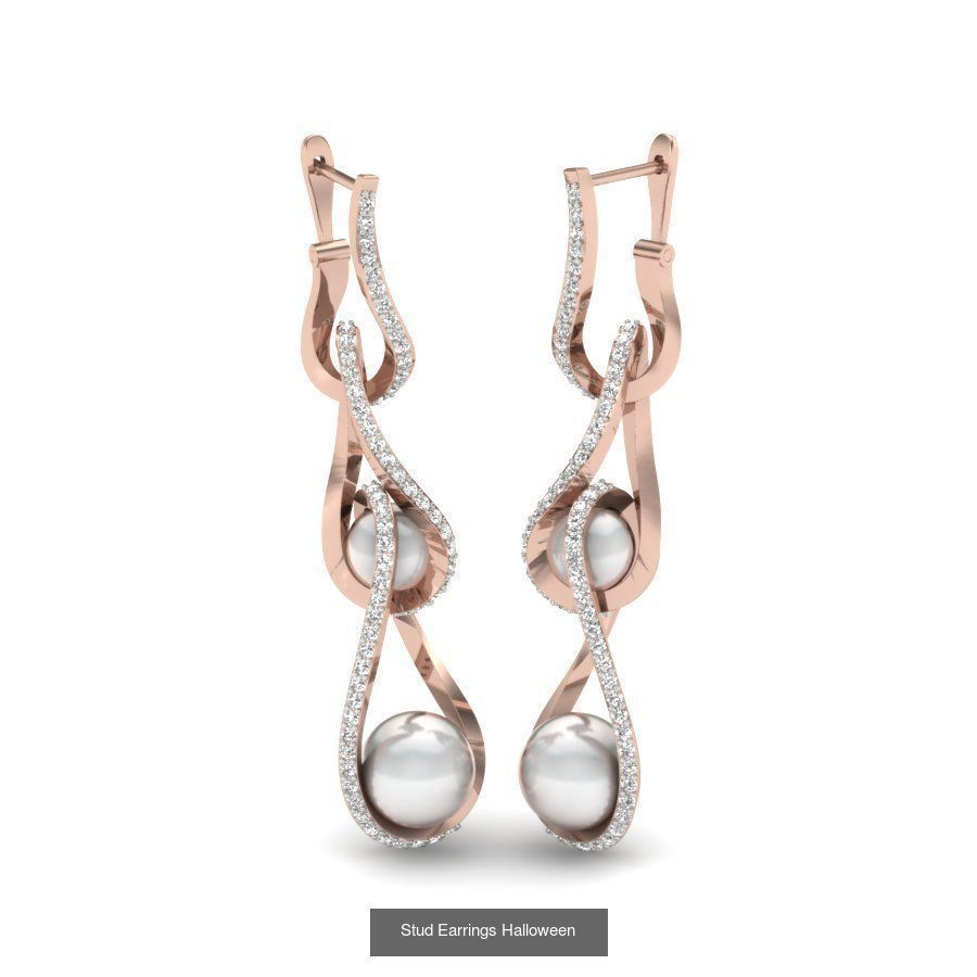 171 Women Long Earring 3dm STL Render Detail Bulk Collection _84