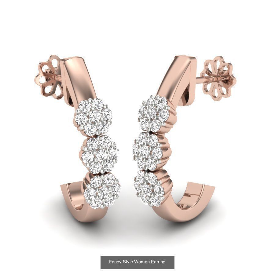 171 Women Long Earring 3dm STL Render Detail Bulk Collection _122