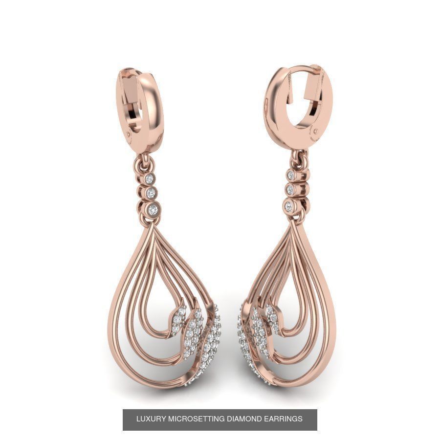 171 Women Long Earring 3dm STL Render Detail Bulk Collection _88