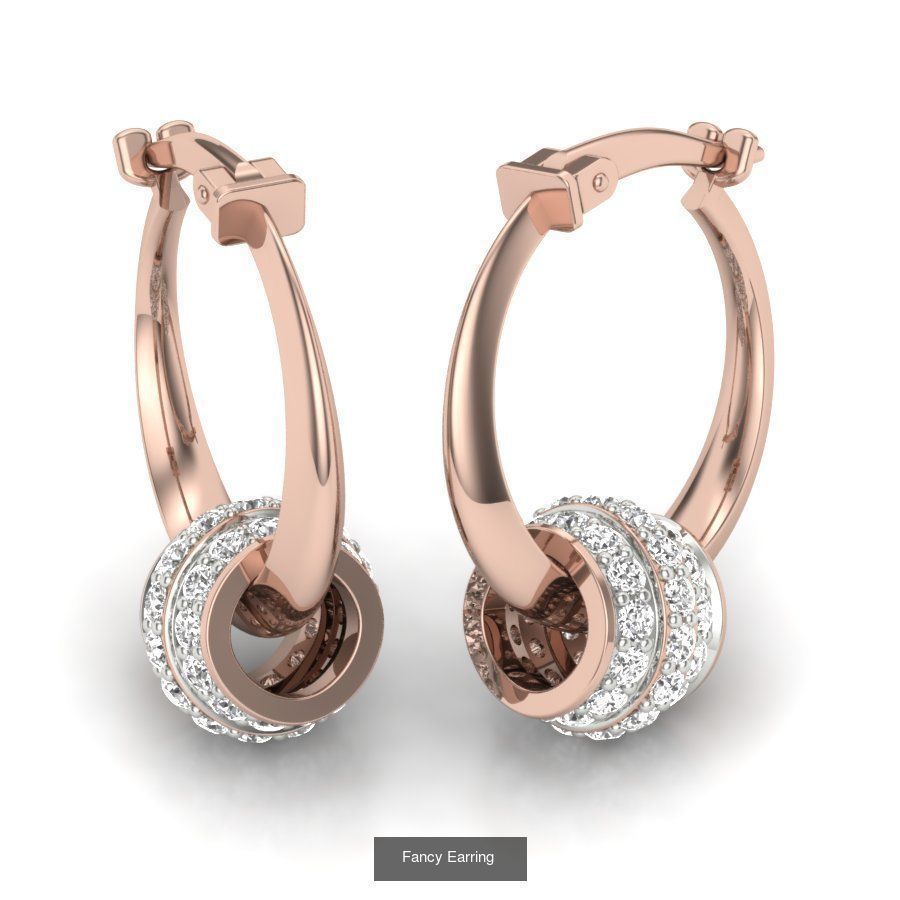 171 Women Long Earring 3dm STL Render Detail Bulk Collection _52