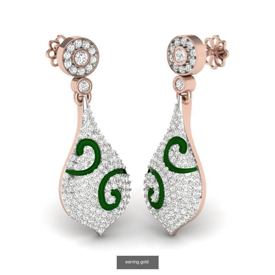 171 Women Long Earring 3dm STL Render Detail Bulk Collection _108