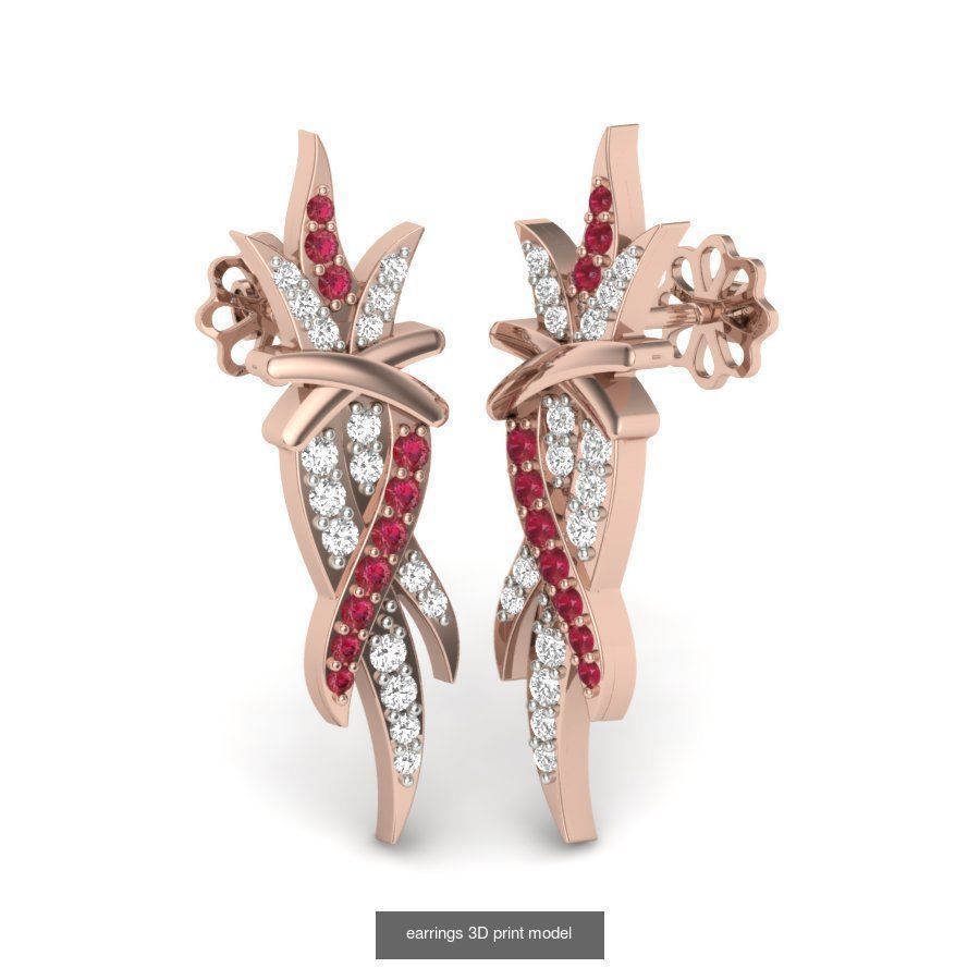 171 Women Long Earring 3dm STL Render Detail Bulk Collection _141