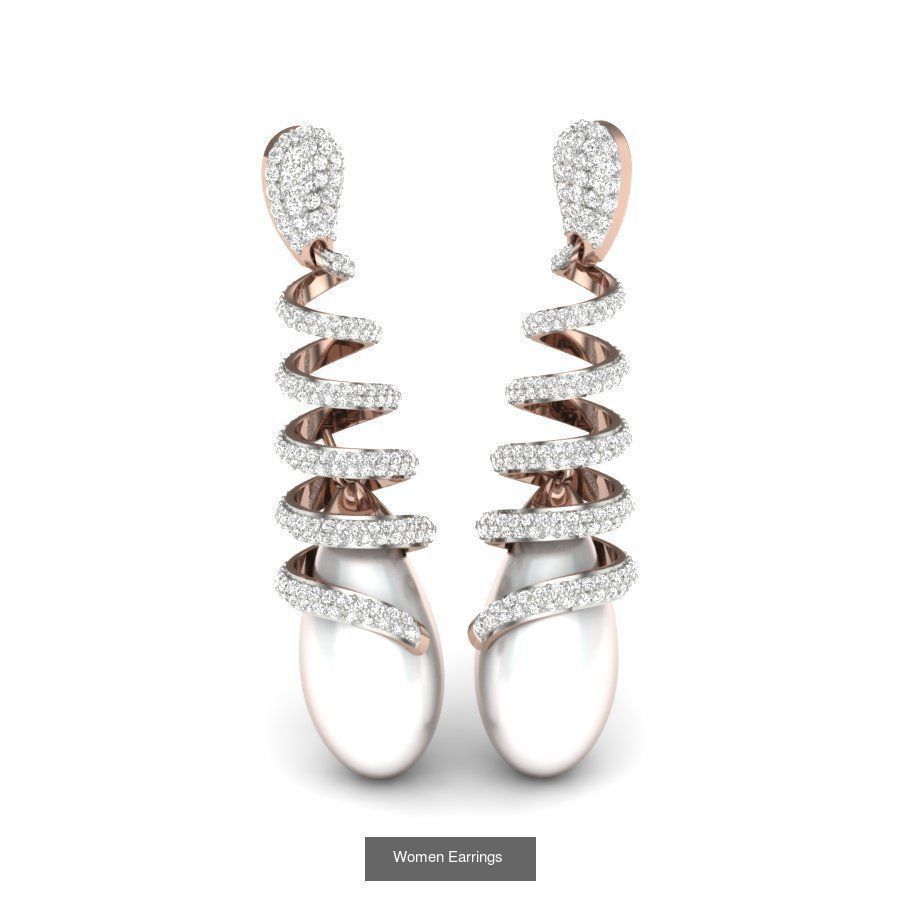 171 Women Long Earring 3dm STL Render Detail Bulk Collection _148