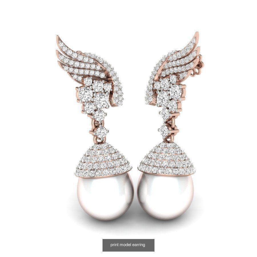 171 Women Long Earring 3dm STL Render Detail Bulk Collection _152