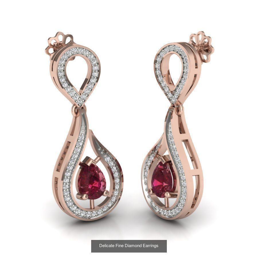171 Women Long Earring 3dm STL Render Detail Bulk Collection _51