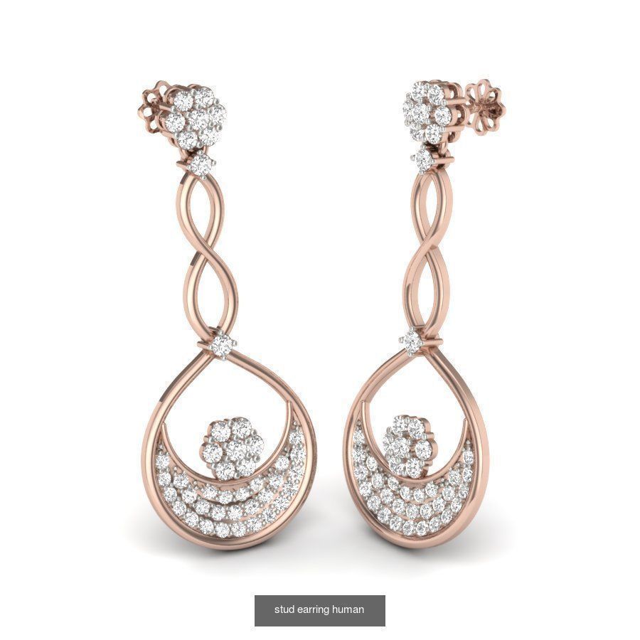 171 Women Long Earring 3dm STL Render Detail Bulk Collection _157