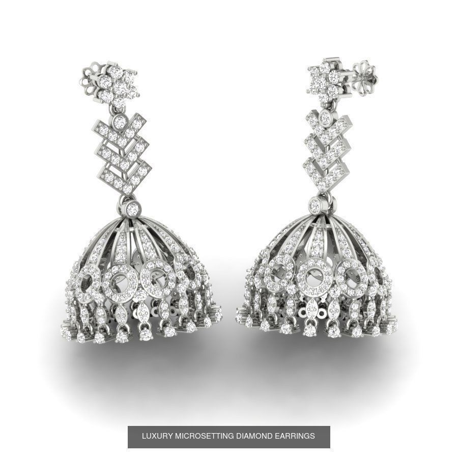 171 Women Long Earring 3dm STL Render Detail Bulk Collection _195