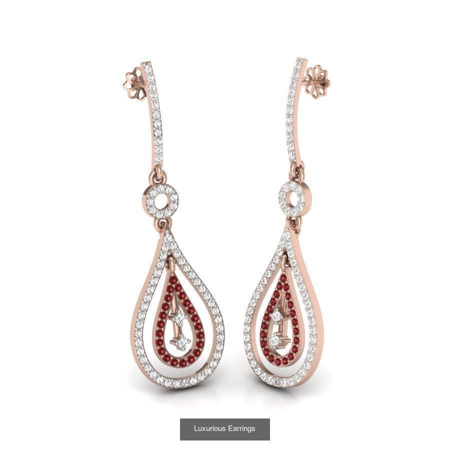 171 Women Long Earring 3dm STL Render Detail Bulk Collection _63