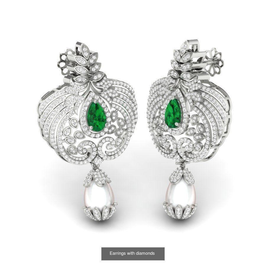 171 Women Long Earring 3dm STL Render Detail Bulk Collection _188