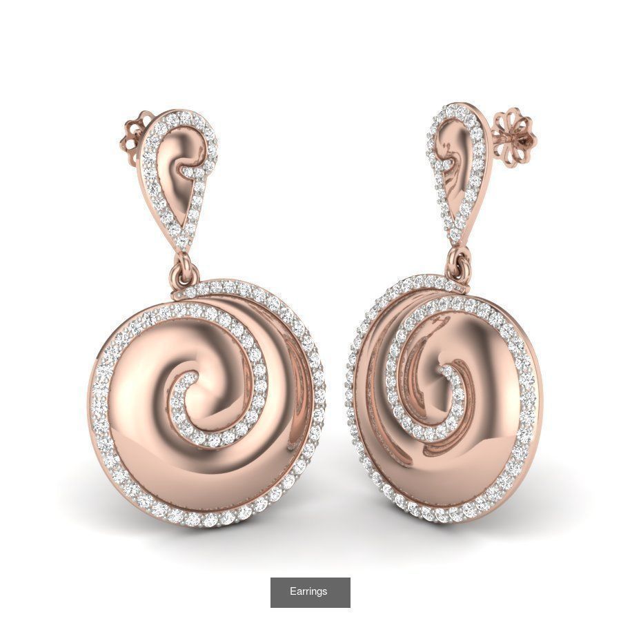 171 Women Long Earring 3dm STL Render Detail Bulk Collection _131