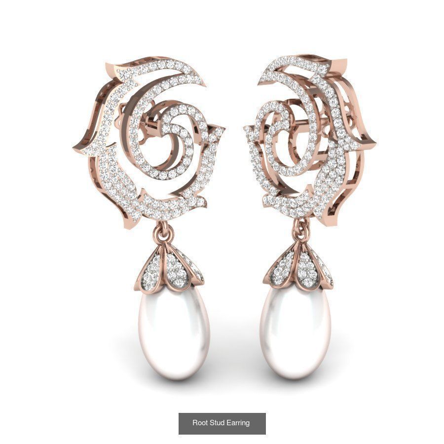 171 Women Long Earring 3dm STL Render Detail Bulk Collection _165