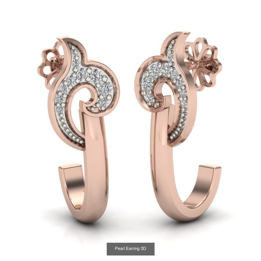 171 Women Long Earring 3dm STL Render Detail Bulk Collection _197