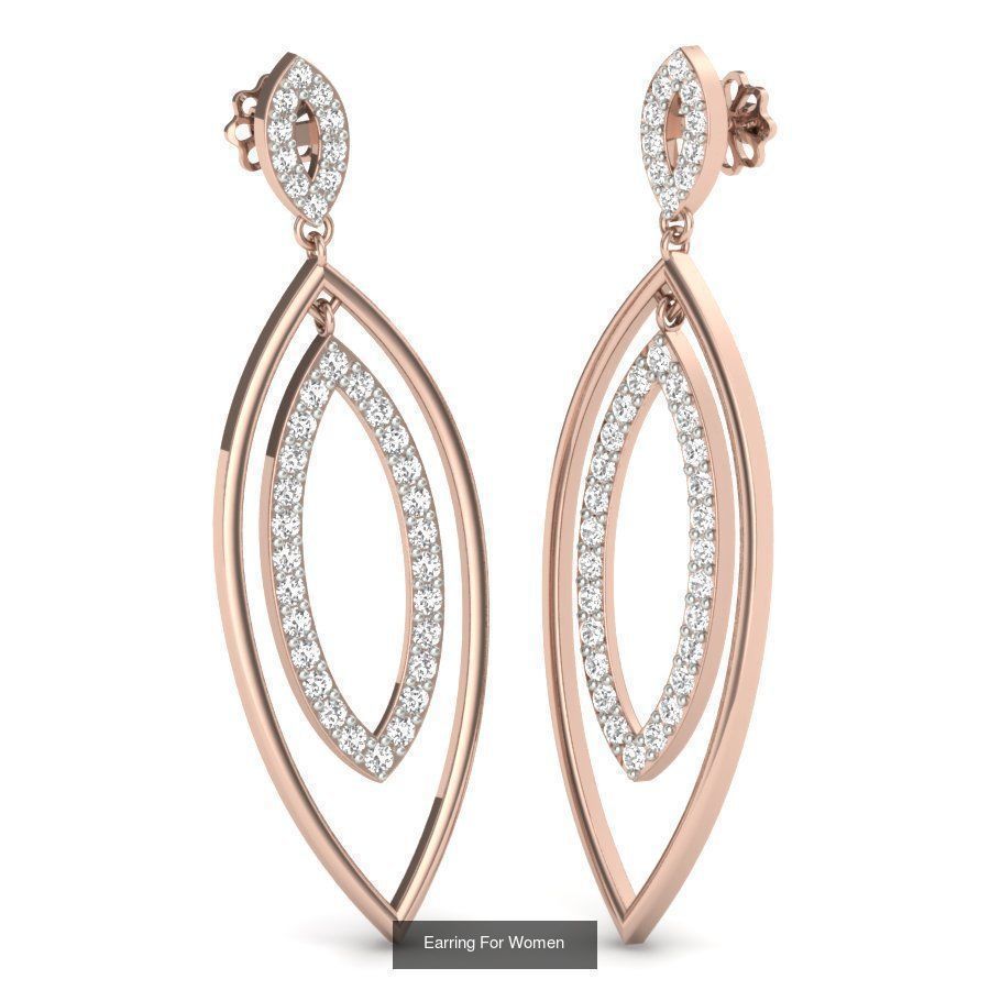 171 Women Long Earring 3dm STL Render Detail Bulk Collection _61