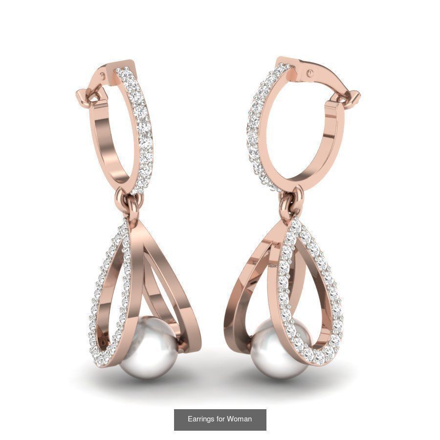 171 Women Long Earring 3dm STL Render Detail Bulk Collection _85