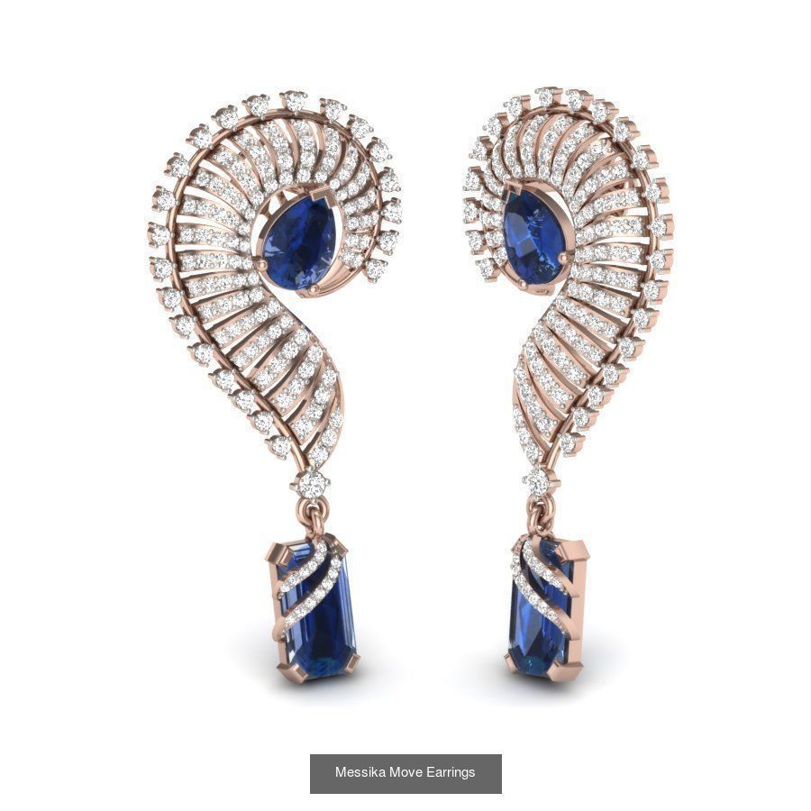 171 Women Long Earring 3dm STL Render Detail Bulk Collection _137