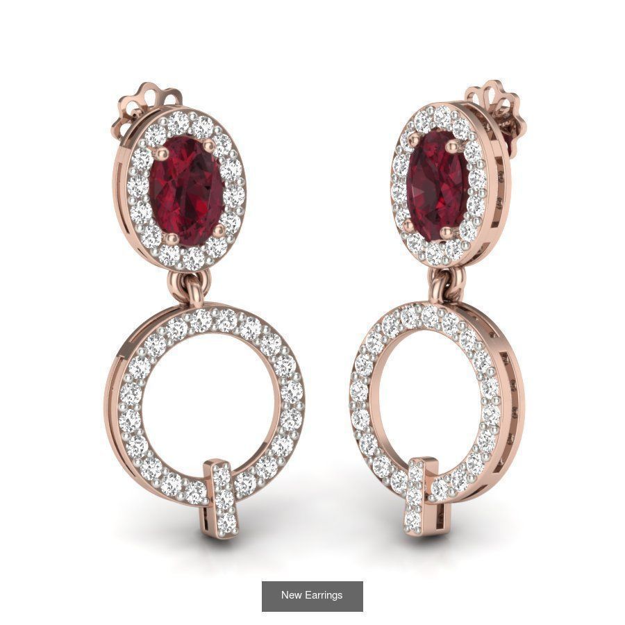171 Women Long Earring 3dm STL Render Detail Bulk Collection _54