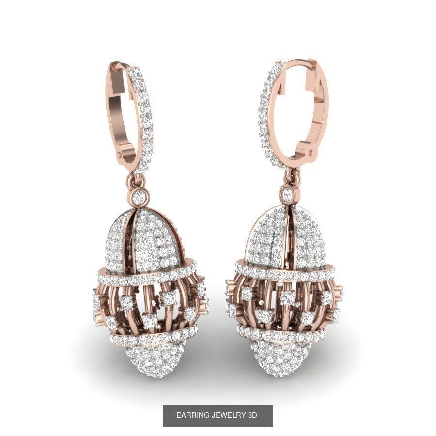 171 Women Long Earring 3dm STL Render Detail Bulk Collection _118