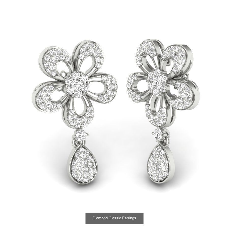 171 Women Long Earring 3dm STL Render Detail Bulk Collection _187