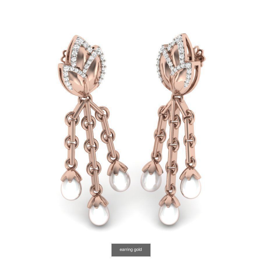 171 Women Long Earring 3dm STL Render Detail Bulk Collection _95