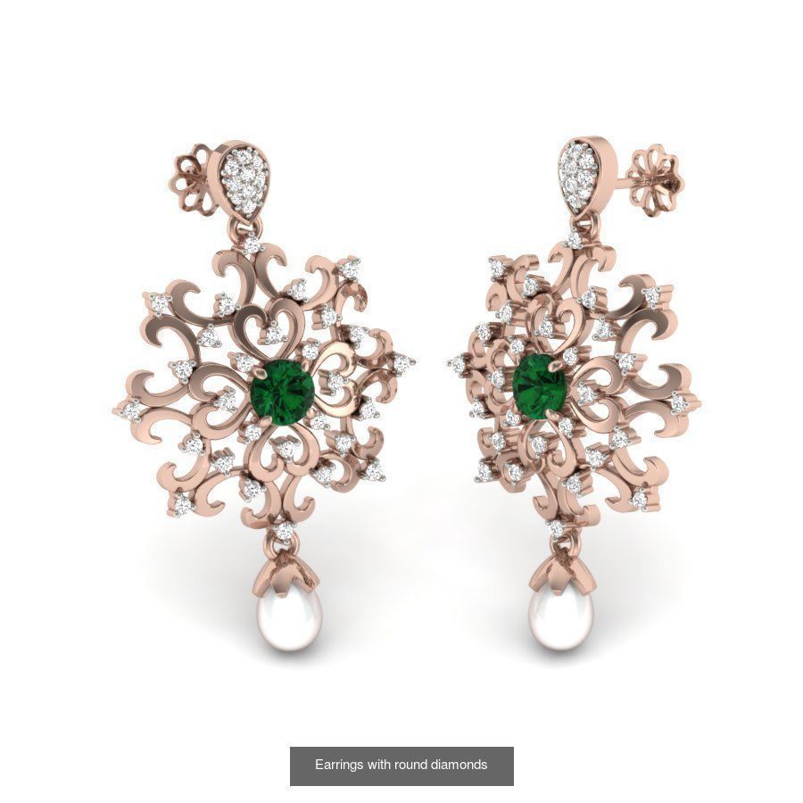 171 Women Long Earring 3dm STL Render Detail Bulk Collection _97
