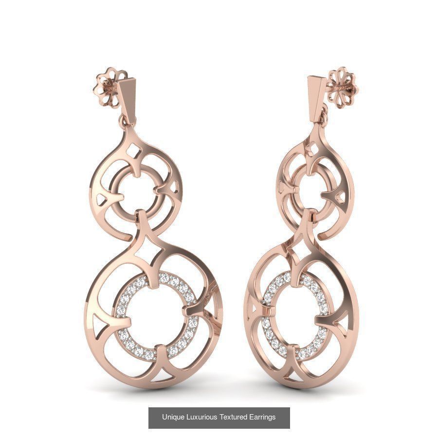 171 Women Long Earring 3dm STL Render Detail Bulk Collection _60