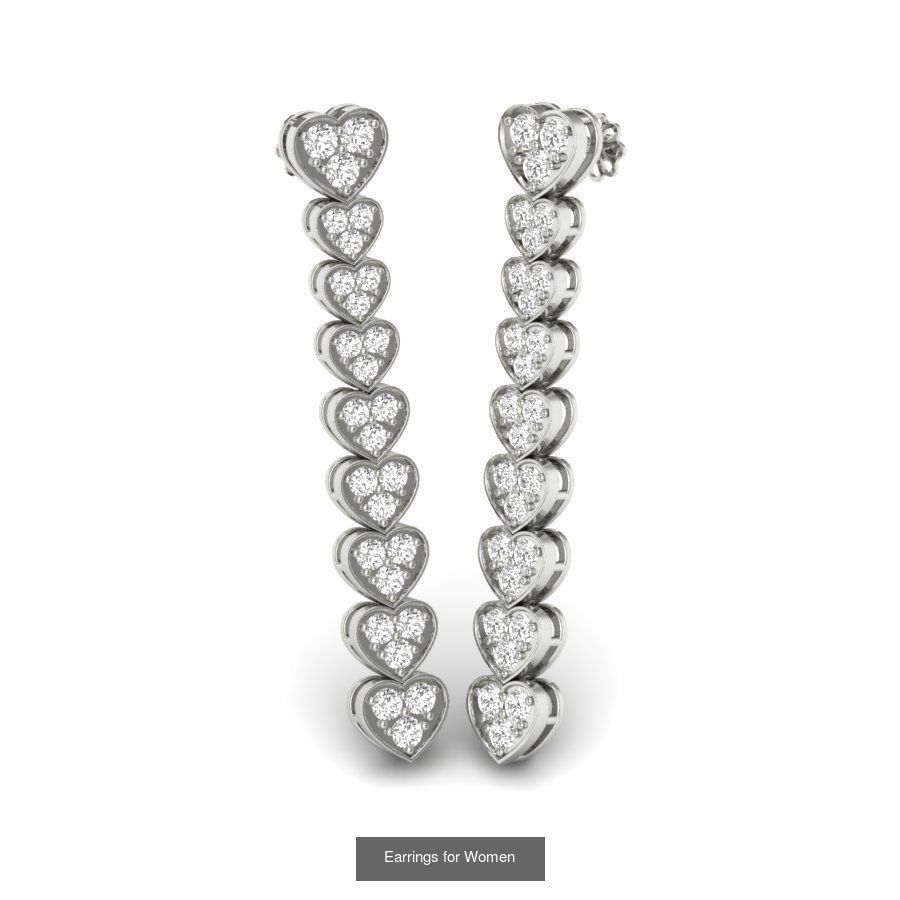 171 Women Long Earring 3dm STL Render Detail Bulk Collection _178