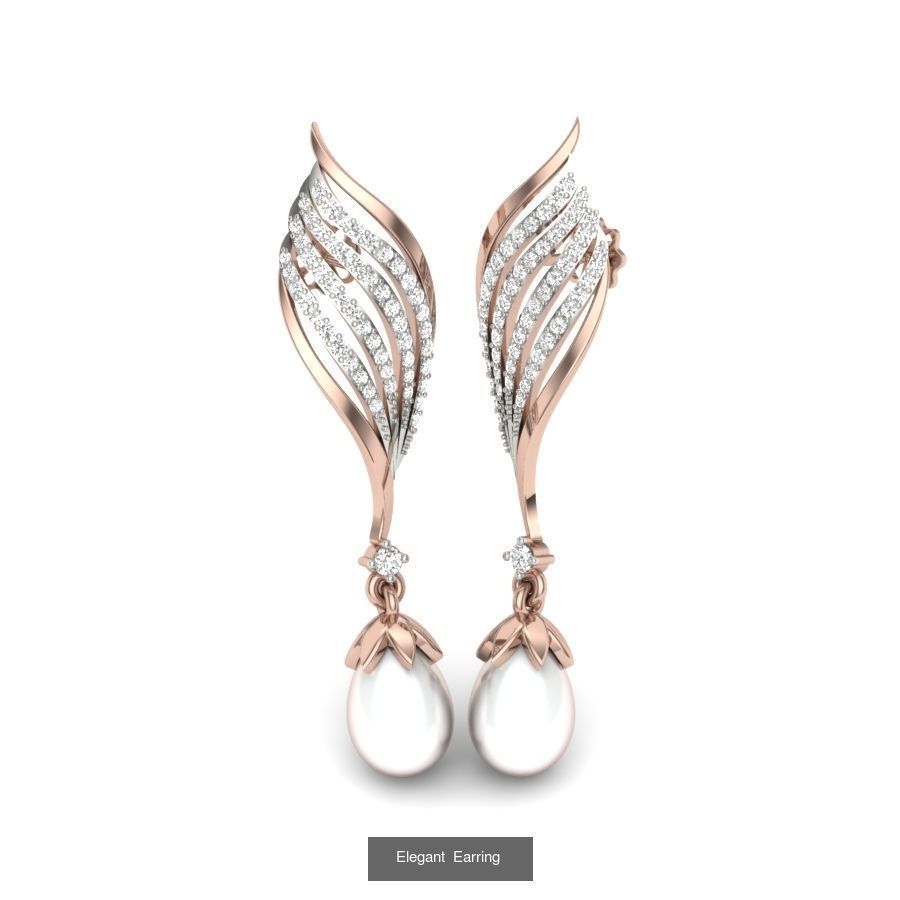 171 Women Long Earring 3dm STL Render Detail Bulk Collection _110